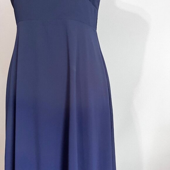 BHLDN CAPULET BRIDESMAID NAVY CHIFFON EVENING GOWN DRESS - S - Picture 7 of 15